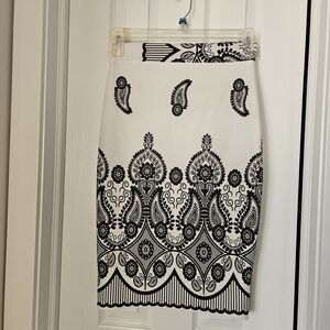 Elegant Black and White Patterned Skirt